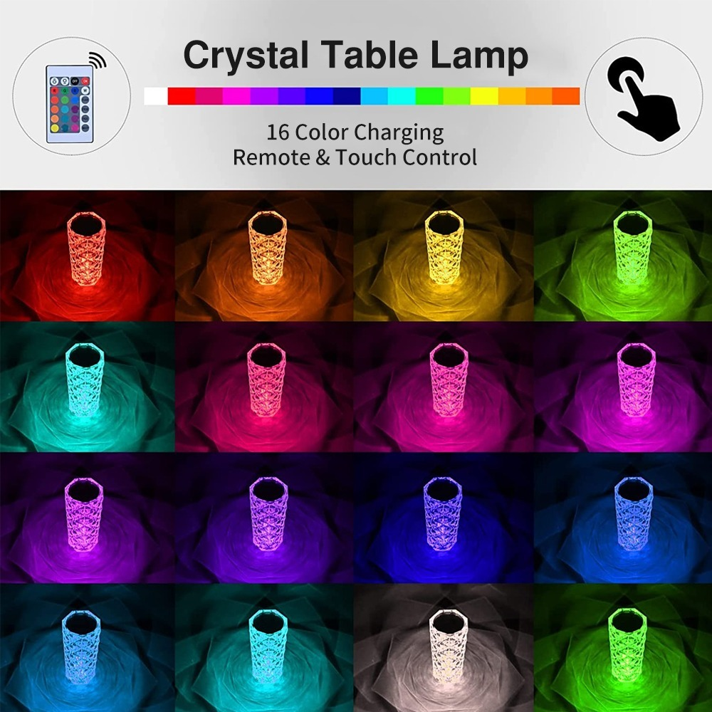 16 Colors LED Crystal Lamp - MalloryAndHolland