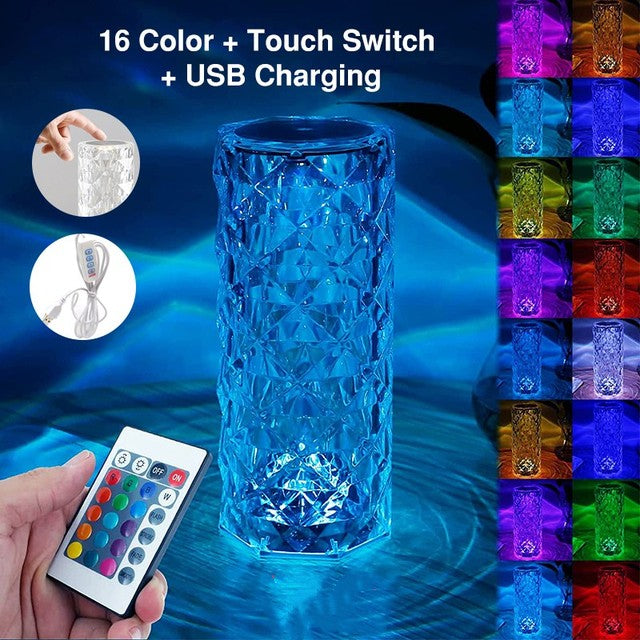 16 Colors LED Crystal Lamp - MalloryAndHolland