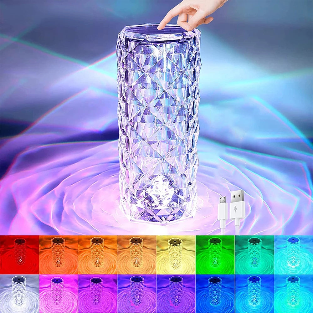 16 Colors LED Crystal Lamp - MalloryAndHolland