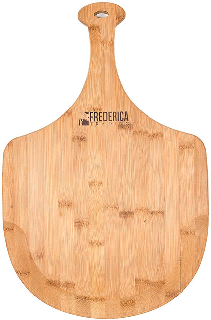 Premium Natural Bamboo Pizza Peel Paddle and Cutting Board (For Pizza, Fruit, Vegetables, Cheese) - MalloryAndHolland