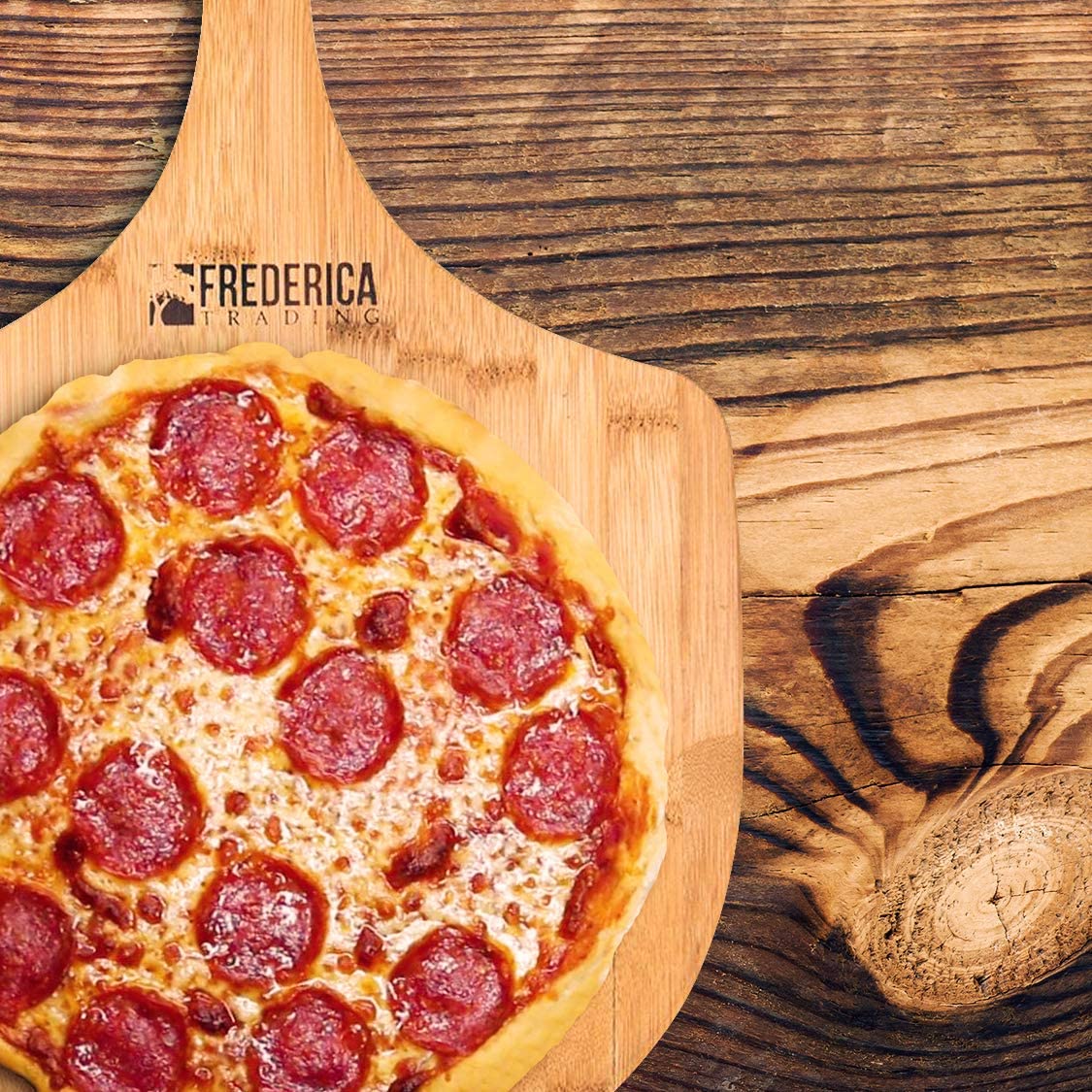 Premium Natural Bamboo Pizza Peel Paddle and Cutting Board (For Pizza, Fruit, Vegetables, Cheese) - MalloryAndHolland