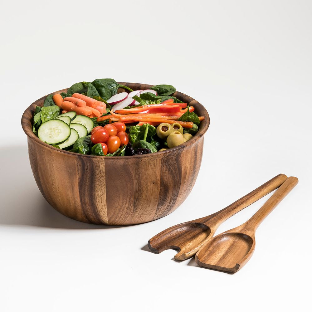 Soro Large Salad Bowl with Servers - MalloryAndHolland