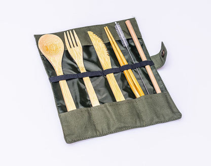 Portable Bamboo STRW Cutlery Set - MalloryAndHolland